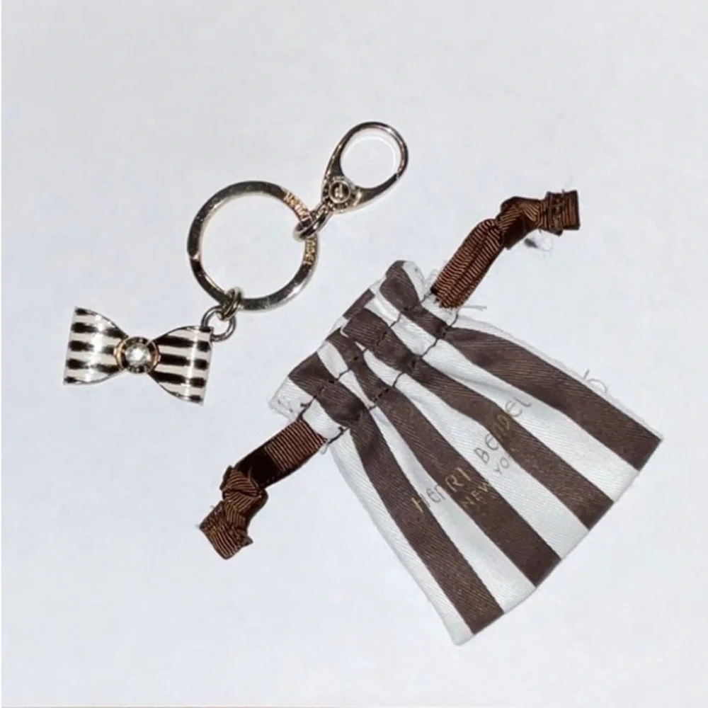 Henri Bendel Bow Keychain + Dust Bag Excellent Used Condition